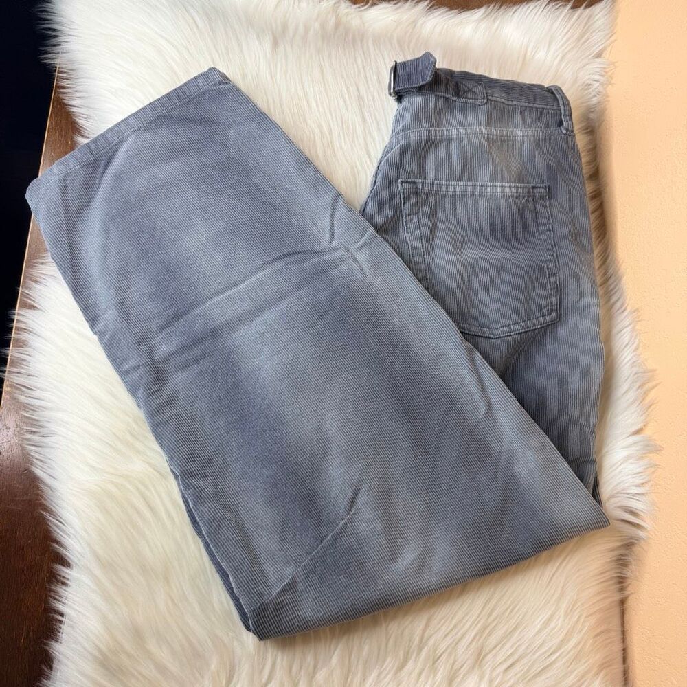 BDG Logan Gray Corduroy High Rise Barrel Wide Leg Pants Cinch Back Y2K Size 29